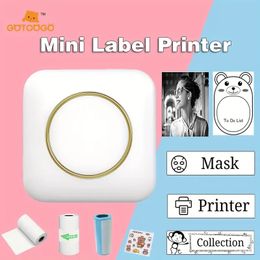 Portable Mini Label Printer BT-Compatible Photo Printer Inkless Pocket Printer For IPhone Thermal Sticker Maker Machine Label Printer For Receipt Picture