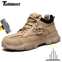 Dress Shoes Work Safety Shoes Men's Safety Boots Anti-smash Work Shoes With Steel Toe Shoes Men Work Boots Anti-stab Safety Sneakers Male 230915