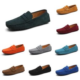 mens women outdoor Shoes Leather soft sole black red orange blue brown orange Burgundy comfortable Dark Grey sneaker eight