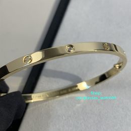 XIS diamonds Love bangle narrow version bracelet gold Au 750 18 K never fade 16-19 size with box official replica top quality luxu229O