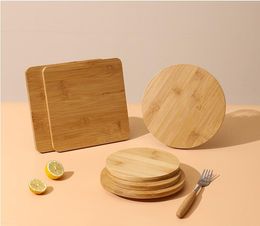 Wholesale Bamboo Wooden Pads Square Round Blank Coasters Cup Pot Mats Natural Handmade Rustic Decorative for Drink Kitchen Tables Home Decor SN4224