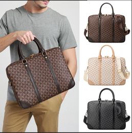 Top quality Mens Women laptop bags business handbags designer Hand knitted briefcases PU leather handbag Document Bag computer bag new