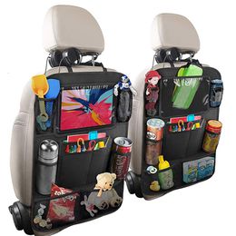Car Backseat Organiser with Touch Screen Tablet Holder 9 Storage Pockets Kick Mats Car Seat Back Protectors for Kids Toddlers297Y