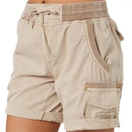 Women's Shorts 2023 Summer Women Cargo Solid Colour Baggy Multi Pocket Military Work Pants Sweatpants Tactical Female Wide Leg