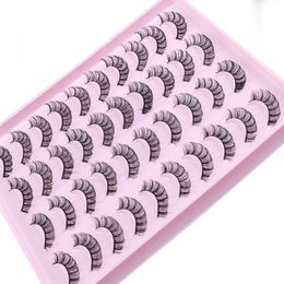 Reusable Handmade Russian Curled Eyelashes Extensions Soft Light Thick Fluffy Curly Fake Lashes Full Strip Eyelash Beauty Supplies
