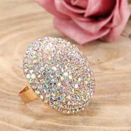 Accessories Open Ring Fashion Full Diamond Wide Face Open Joint Ring Index Finger Ring Jewellery
