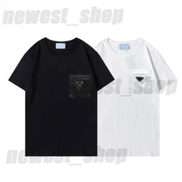 Summer designer tshirts mens letter print t shirt designerS triangle pocket t shirts paris clothes short sleeve t-shirt womens Loo261Y