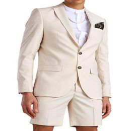 Men's Suits & Blazers SOLOVEDRESS Beige Summer Suit Thin Section Refreshing Beach Pool Party Water Project Customization Jac327x