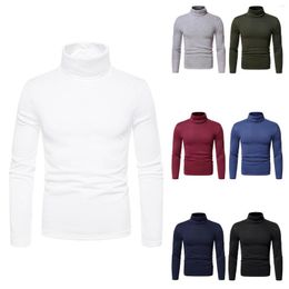 Men's T Shirts Autumn Long Sleeve High Neck 3D Print Bottoming Shirt Simple Mens Short Man