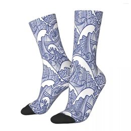 Men's Socks Sea Seamless Pattern Japanese Style Male Mens Women Autumn Stockings Polyester