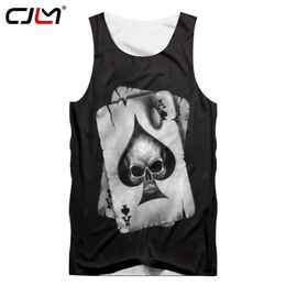 CJLM Men Tank Tops Black Cool Print Skull Poker 3D Vest Hombre Hip Hop Punk Style Crewneck Sleeveless Shirts Undershirts 5XL238v