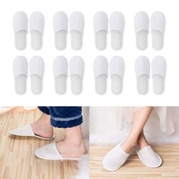 Slippers Disposable Slippers 12 Pairs Closed Toe Disposable Slippers Fit Size for Men and Women for el Spa Guest Used White 230915