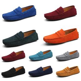 mens women outdoor Shoes Leather soft sole black red orange blue brown orange Burgundy comfortable sneaker thirty-three