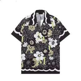 2023 Men's Short Sleeve Hawaiian Shirt Fashion Floral Print Button Down Bowling Casual Shirts Mens Summer Dress Shirt M-3XL265N