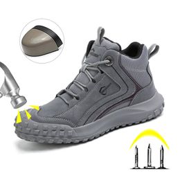 Dress Shoes High Quality Steel Toe Safety Shoes Men Puncture Proof Work Safety Boots indestructible Work Shoes Fashion High Top Sneaker Male 230915