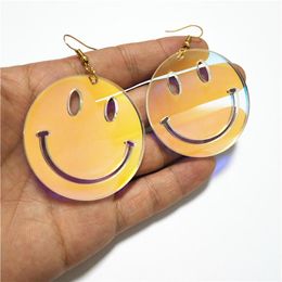 Drop Earrings trendy Transparent Colourful Round Acrylic Dangle Earring for Women Cute Jewelry161c