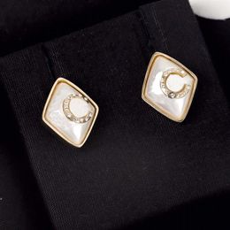 2022 Top quality Charm dangle stud earring with diamond and rhombus shape for women wedding jewelry gift have box stamp PS71493118