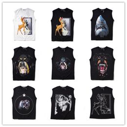 Summer Fashion Men's T-Shirts Animal Portraits Mythical Characters Printed Stretch Couples Loose Comfortable Cool Breathable 282M