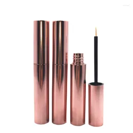 Storage Bottles Eyelimer Tube Empty Plastic Cosmetic Round Shape Mascara Container 10ML Gold Portable Refillable Packaging 30Pie