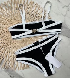 Women Bikini Set Sexy Classics Swimsuits Designer Ladies Bathing Suit Fashion Beach Wear Summer Swim Wears High Waist Metal Women Swimwear XL Biquini Fast Shipping