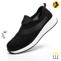 Dress Shoes Summer Breathable Men Casual Shoes Steel Toe Cap Indestructible Safety Working Shoes Outdoor Men Footwear 230915