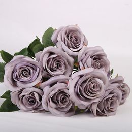 Decorative Flowers Great Faux Flower Attractive 20 Styles Simulation 10 Heads Wedding Party Bouquet Decoration
