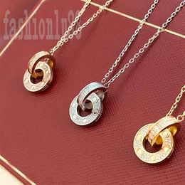 Pendant diamond love necklace screw designer necklaces Jewellery designers for women long chain jewellery gifts double hoop charms l236f