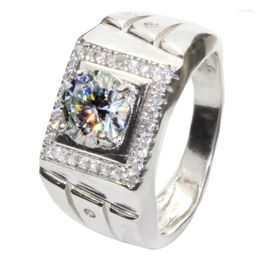 Cluster Rings CoLife Jewellery 925 Silver Moissanite Ring For Man 1 Ct IF Grade Fashion Free Box