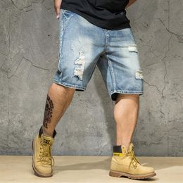 Mens Shorts Summer Jeans Short Men 6XL 2020 Blue Denim Man Half Jean Homme Uomo Brand Plus Size 5XL Ripped Distressed Trousers270q