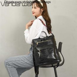 School Bags Crocodile Leather 3 In 1 Backpack Luxury Designer School Bag for Teen Girl High Quality Female Rucksack Large Capacity261I