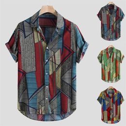 Casual Color Block Shirt Men Cotton Designer Brand Slim Fit Man Shirts Short Sleeve Red Shirts Man summer Men's Clothing299L