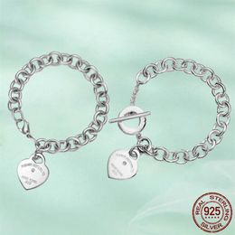 T Designer Heart tag pendant chain bracelet with diamond Necklace stud earrings 925 sterlling silver Jewelry rose gold 18k gold Fa217n