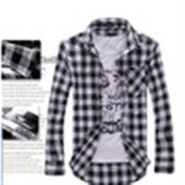 Whole-whole new fashion men shirts plaid causal shirt long sleeve flannel high quality male clothes camisas DL16491846
