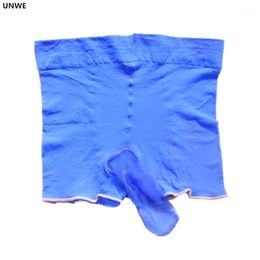 UNWE Perspective Socks Silk Boxer Underwear Elephant Nose Gay Man Sexy Panty Long Sleeve Penis Boxershort Erotic Apparel1259V