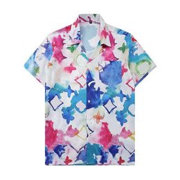 23-24ss Designer Shirt Mens Button Up Shirts print bowling shirt Hawaii Floral Casual Shirts Men Slim Fit Short Sleeve Dress Hawai229x