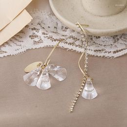 Stud Earrings Fashion Asymmetric Transparent Crystal For Women Gold Colour Trendy Jewellery Party Ear Accessories
