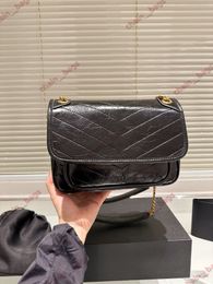 Bolsa de designer feminina carteira preta bolsa caviar sacos de corrente de ouro bolsa de ombro de designer de aba clássica bolsa crossbody de luxo bolsas de designer woc satchel fashion 25/28cm