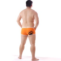 New Men's Plus Size Bear Claw Paw Boxers Cotton Underwear Sexy Shorts Design For Gay Bear M L XL XXL XXXL257M