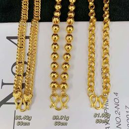 Different Style Designs Yellow Colour Pure Gold Chain Necklace