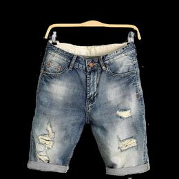 2019 VXO Plus Size 27-40 Summer Denim Shorts Male Jeans Men Jean Shorts Skate Board Harem Men Jogger Ankle Ripped Wave262V