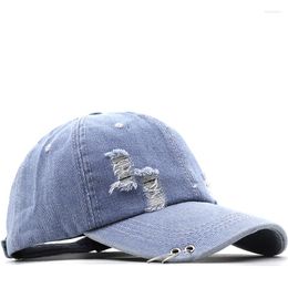 Ball Caps Ring Denim Baseball Cap Men Women Holes Snapback Hat Casquette Summer Sports Hip Hop Gorras Unisex Hats