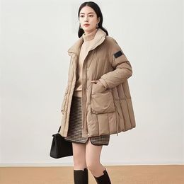 Fashion down coat new European goods in the long women's down coat 90% white duck down high-end fashion simple everything bas305z