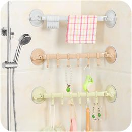 Bath Accessory Set Multipurpose 6-connected Hook Suction Cup Rotating Towel Rack Wall Vacuum Hanger Key Holder For Bathroom Kitchen