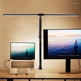 Table Lamps Double Head LED Desk Lamp Remote Control Architect Office 24W Brightest 5 Colour Modes Dimmable Eye Protection