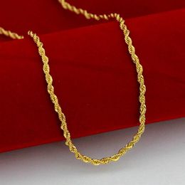 ed Chain Solid 18k Yellow Gold Filled Rope Chain For Women Men 18 inches258b