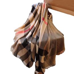 Top quality Square Scarf Oversize Classic Cheque Shawls Scarves For Men and Women Kerchiefs Gold silver thread plaid Shawl Multicol227B