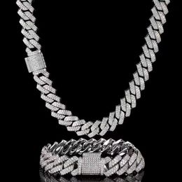 15mm 18mm 19mm Hip Hop Fine Jewellery Baguette Diamond Men Necklace Sterling Silver Fully Vvs Moissanite Luxury Cuban Link Chain312i