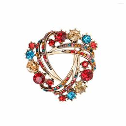 Brooches Crystal Rhinestone Wreath Brooch Pins For Women Alloy Corsage Fashion Clothing Accessories Pin Jewellery
