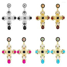 Dangle Earrings JURAN Brands Religious Style Crystal Cross High-quality Vintage Metal Big For Women Fashion Jewellery