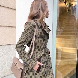 womens designer trench coat Women Windbreaker jackets Loose long Coat